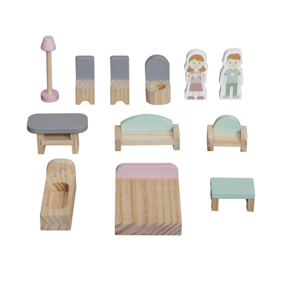 Casita de muñecas de madera