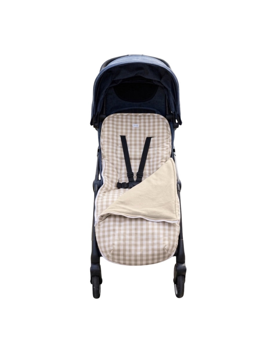 Colchón de coche universal Vichy biege con manta
