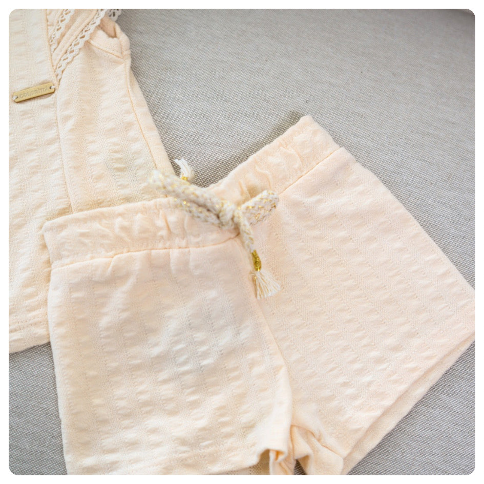 Short algodón beige