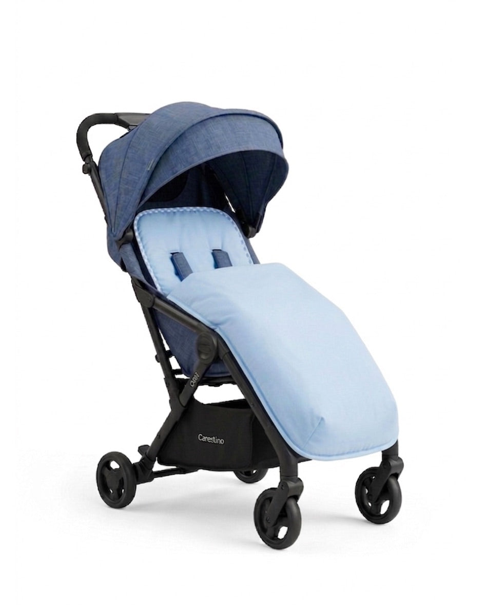 Colchón de coche universal Vichy celeste con manta