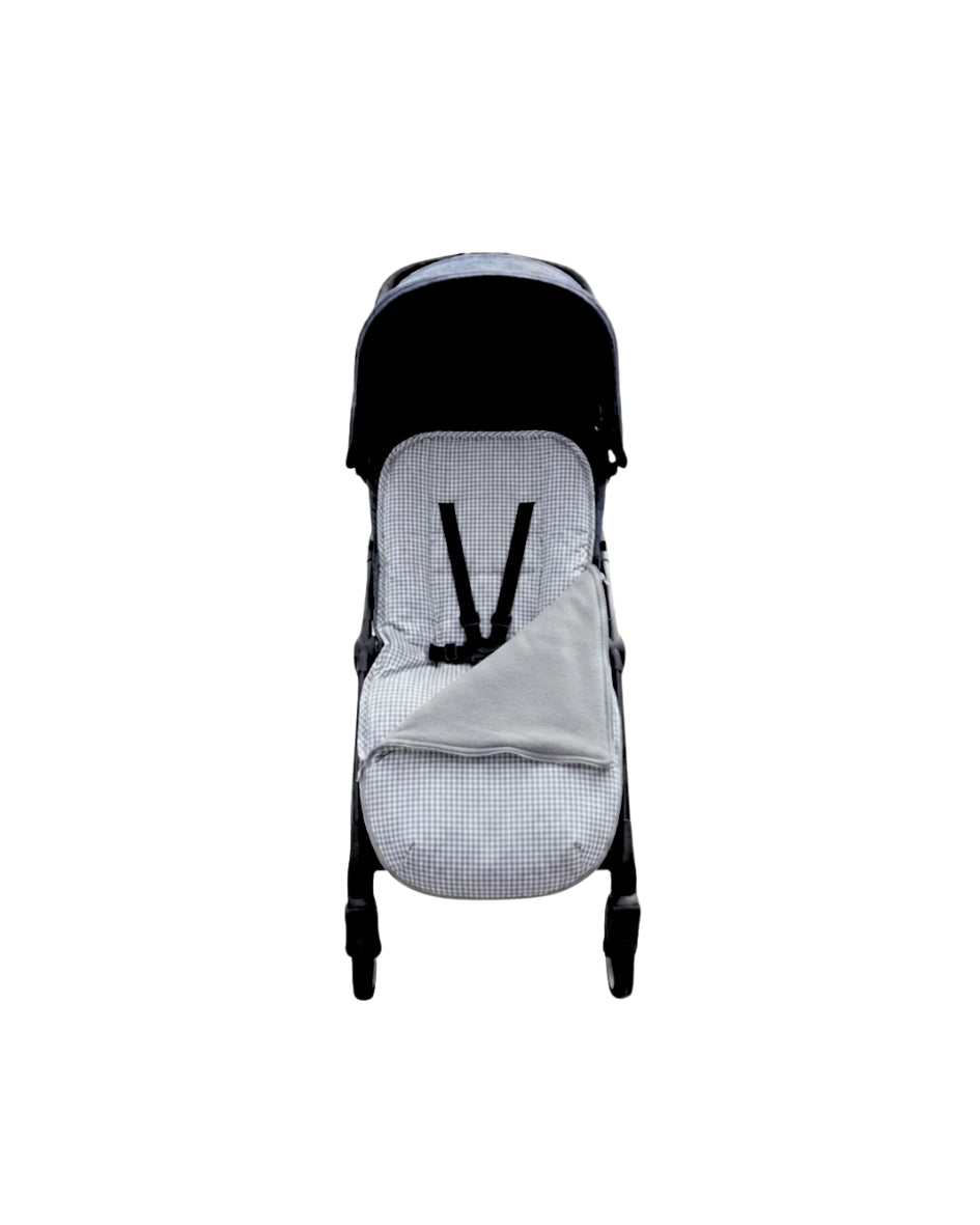 Colchón de coche universal Vichy gris con manta