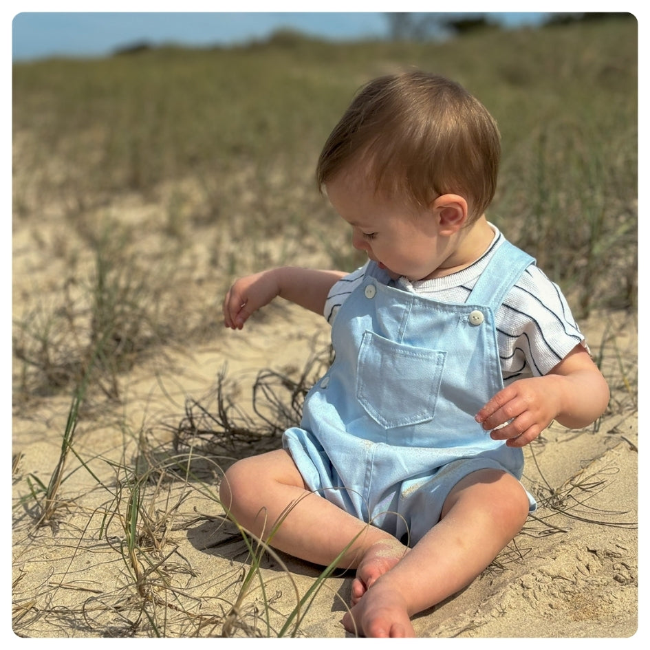 Enterito clásico gabardina celeste