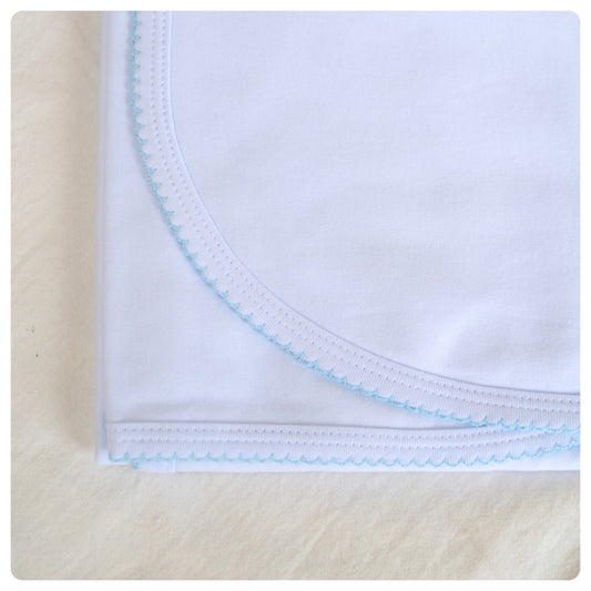 Mantita algodón orgánico picot celeste