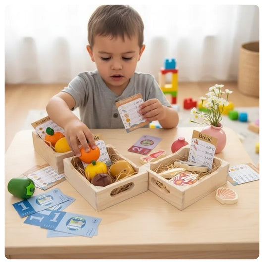 Mini mercado 4 canastos con accesorios