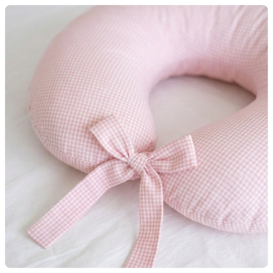 Almohadón de lactancia Vichy rosado
