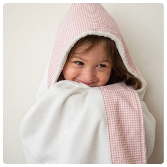 Toallón rectangular Vichy rosado