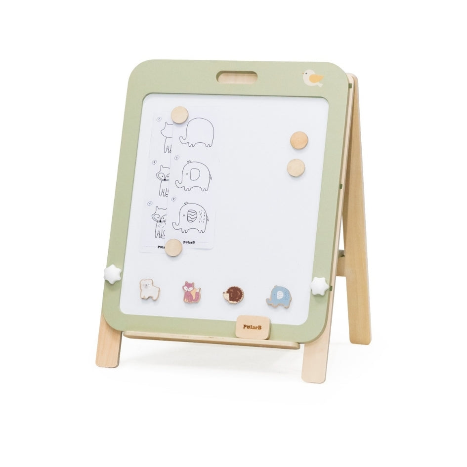 Doble pizarrón imantado con altura ajustable