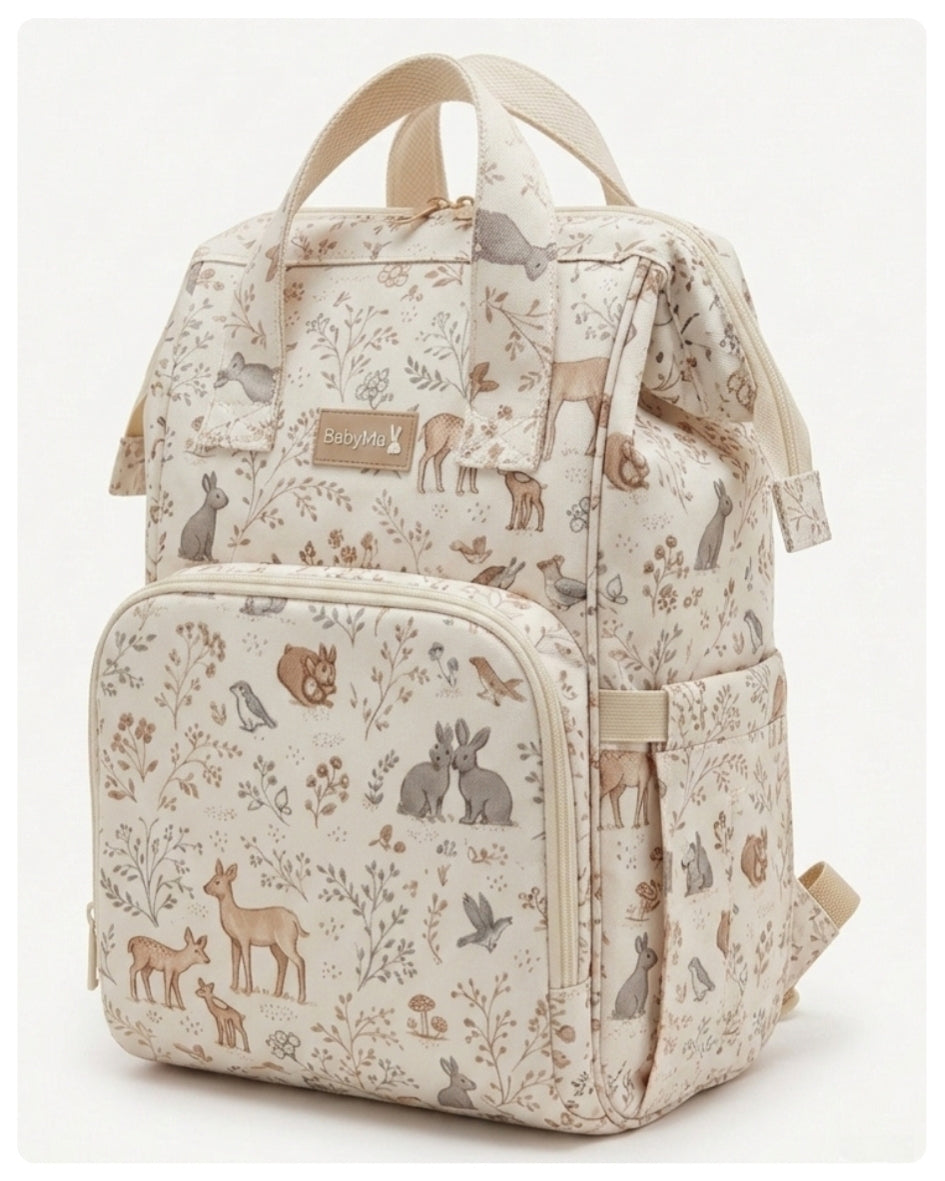 Mochila maternal bosque