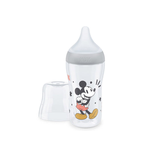 Mamadera Nuk Perfect Match fisiológica 260ml con tetina M +3 meses Mickey