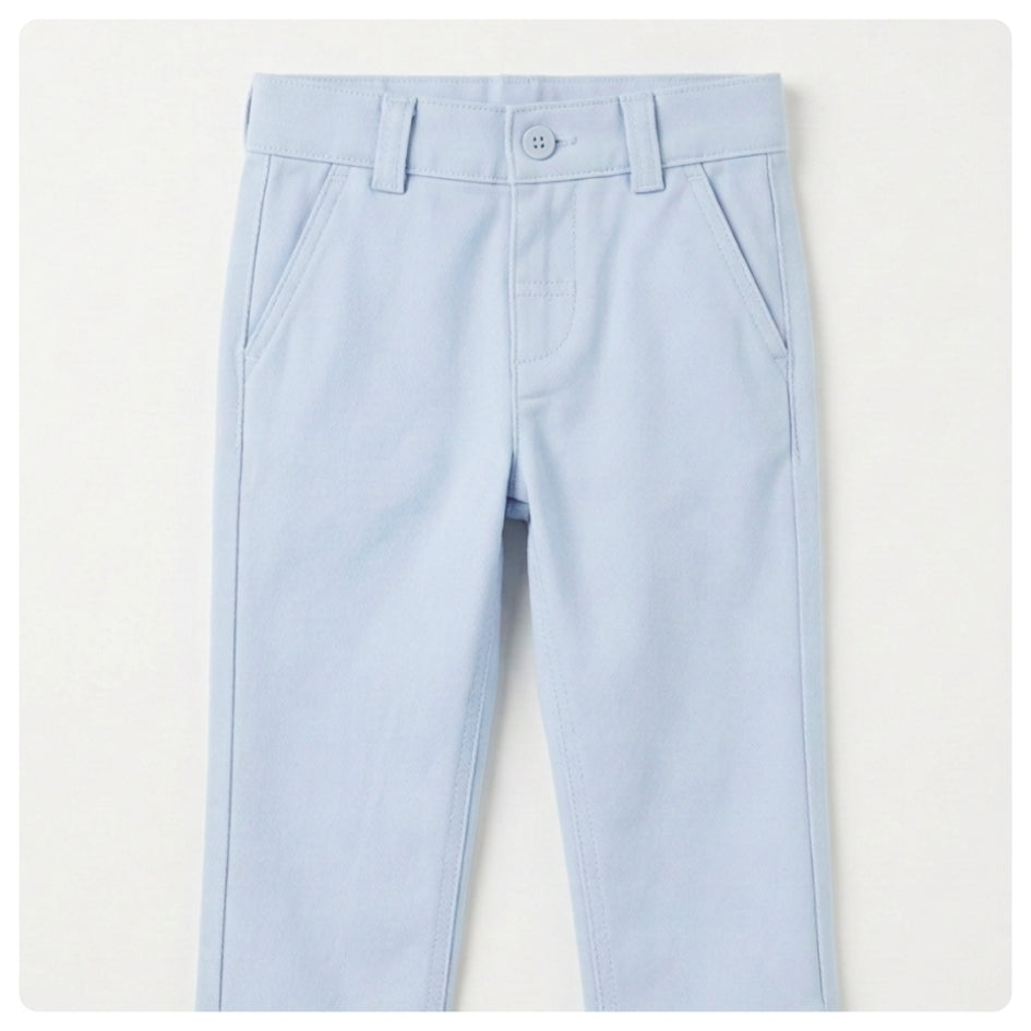 Pantalón bebé gabardina celeste