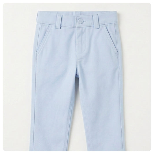Pantalón bebé gabardina celeste