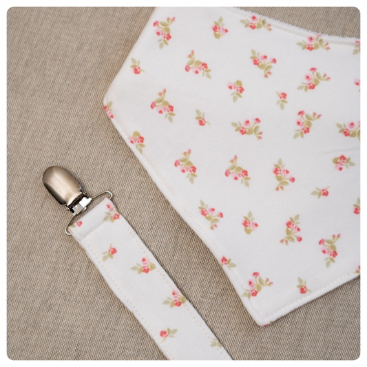 Babero bandana Flores coral