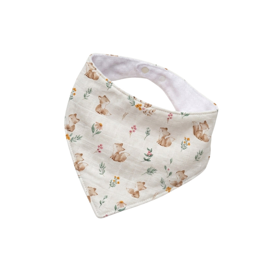 Babero bandana zorritos beige