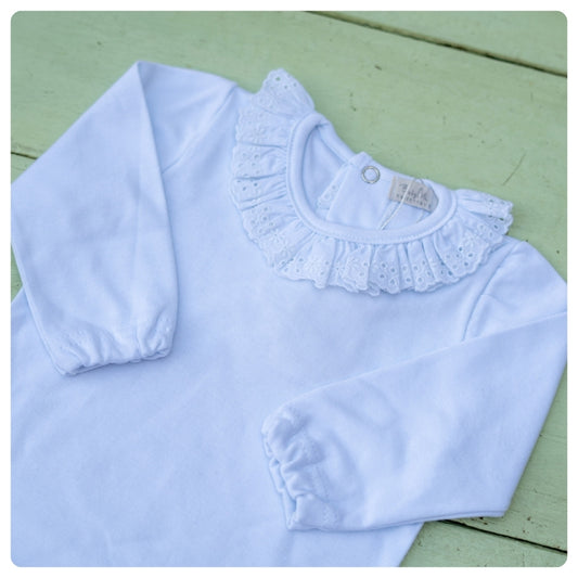 Body algodon blanco cuello broderie m/l