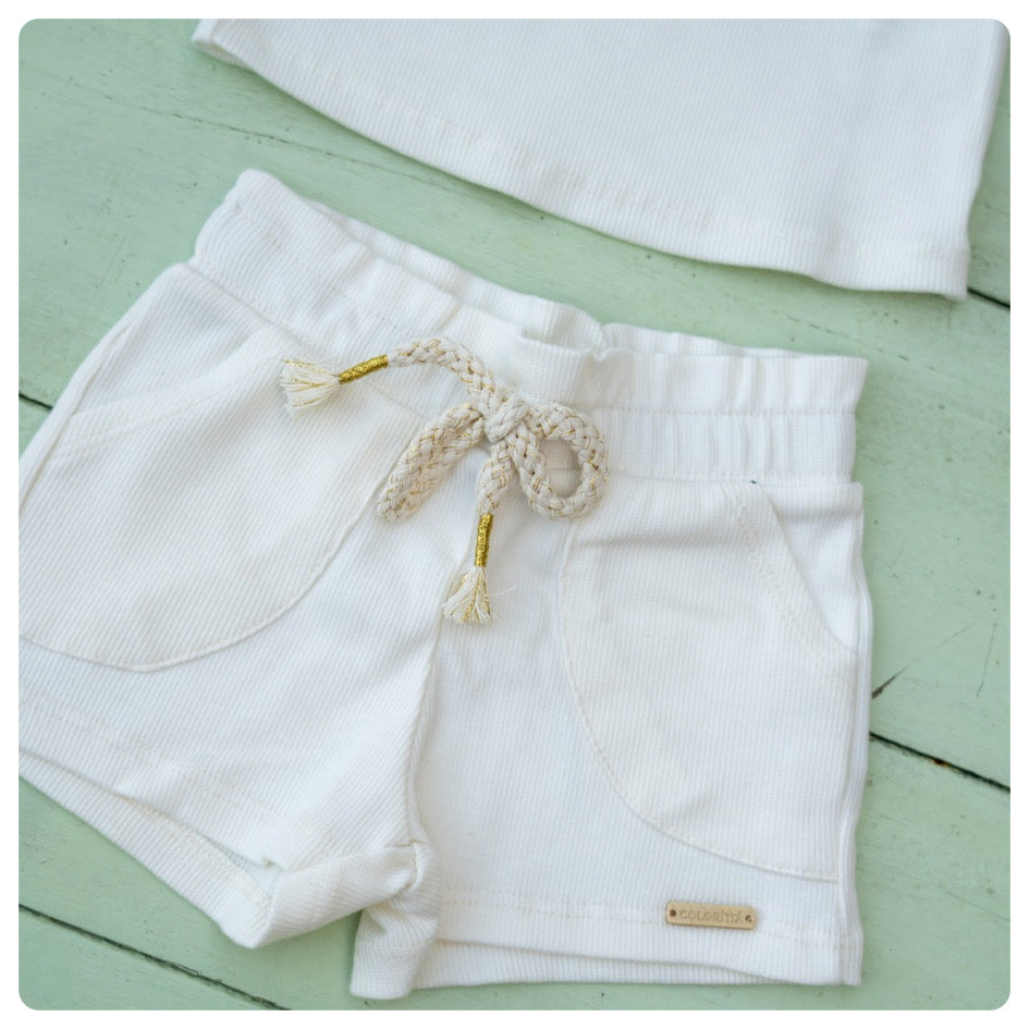 Short algodón crudo