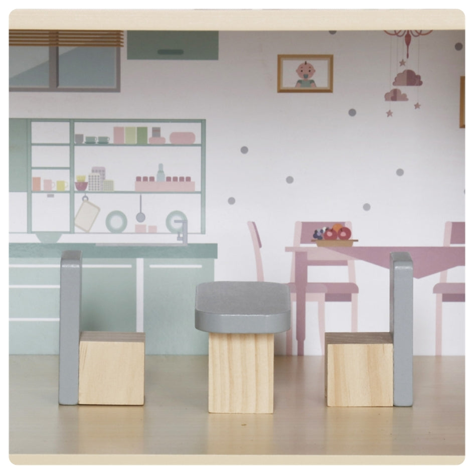 Casita de muñecas de madera