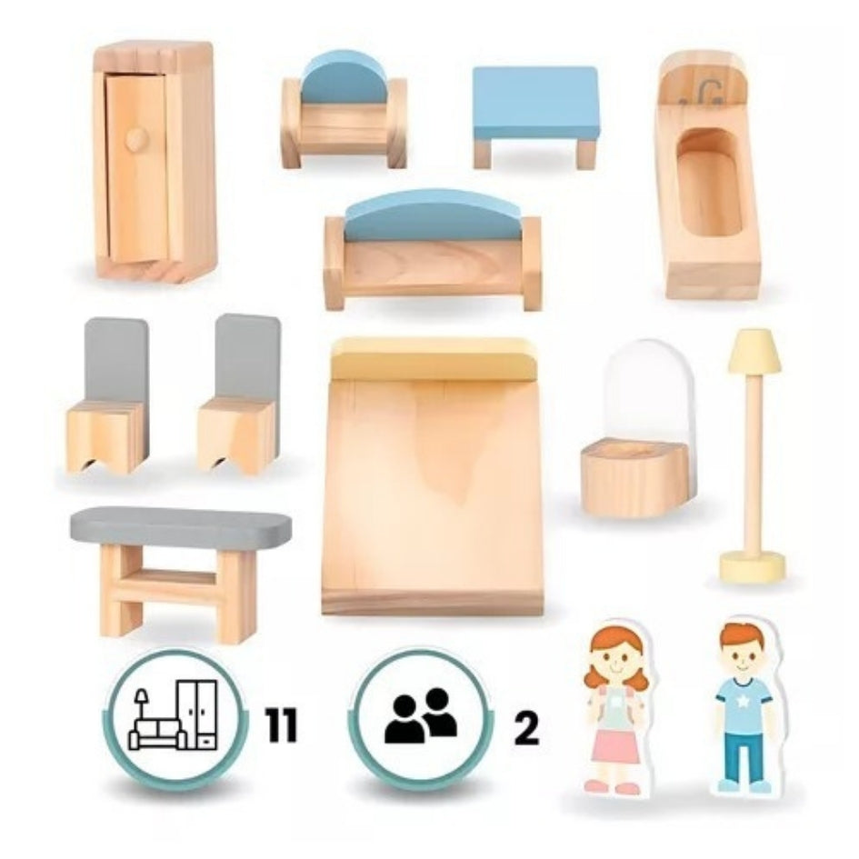 Casita de muñecas de madera