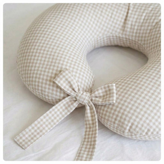Almohadón de lactancia Vichy beige