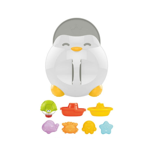 Organizador de ducha pingüino con juguetes de agua