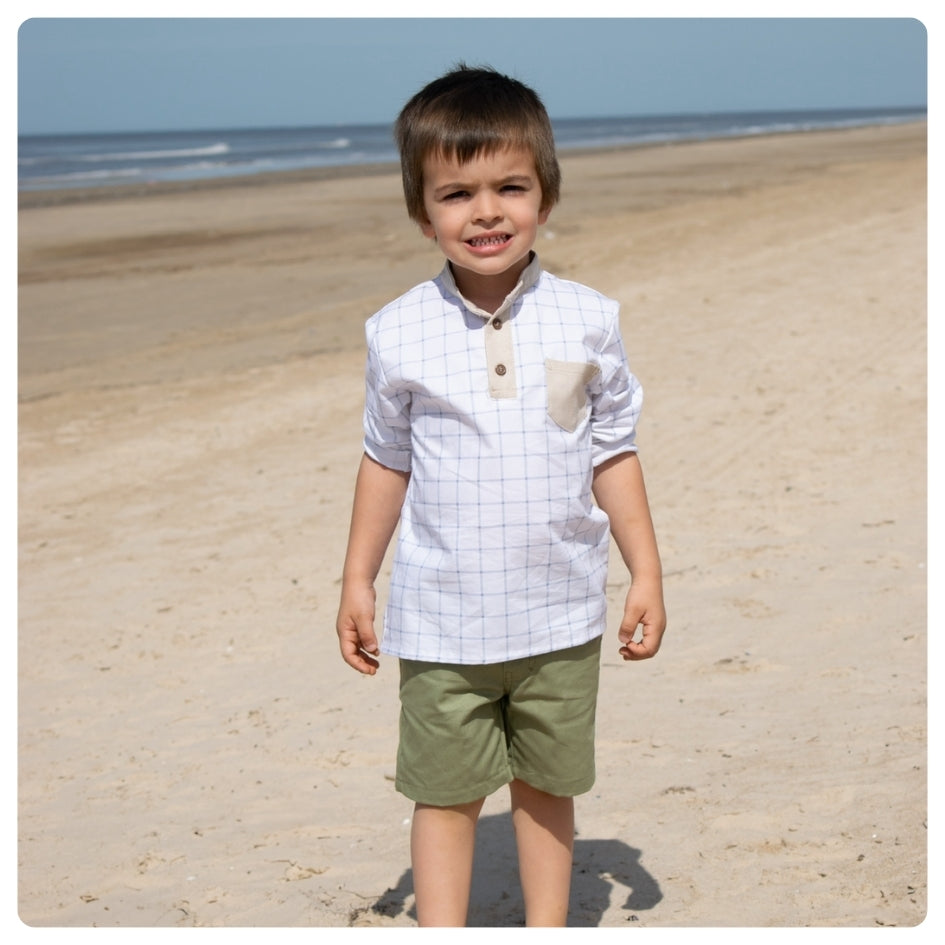 Camisa cuadros celestes