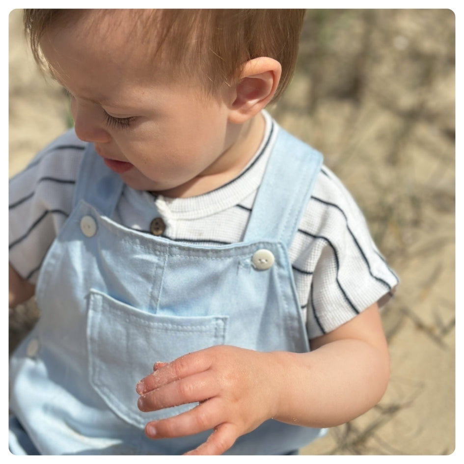 Enterito clásico gabardina celeste