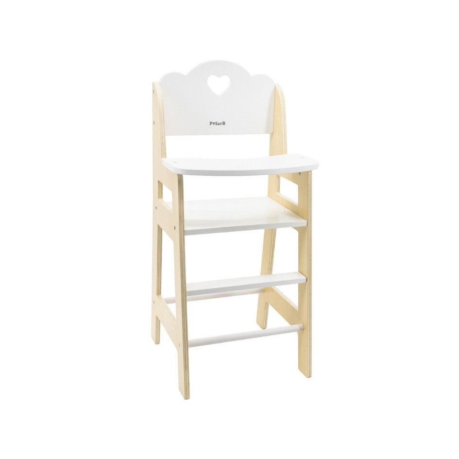 Silla de comer de madera para muñecas