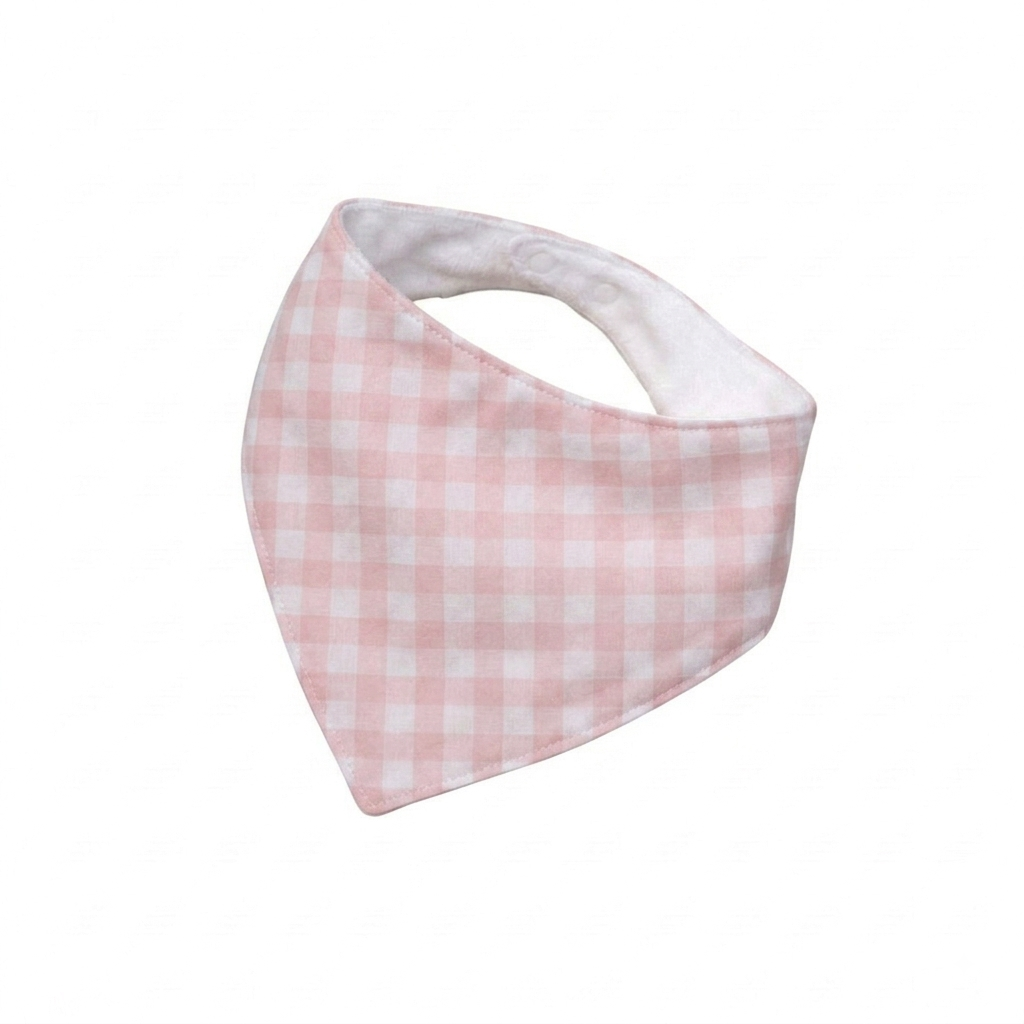 Babero bandana vichy rosado