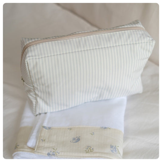 Neceser Clarita rayas celestes