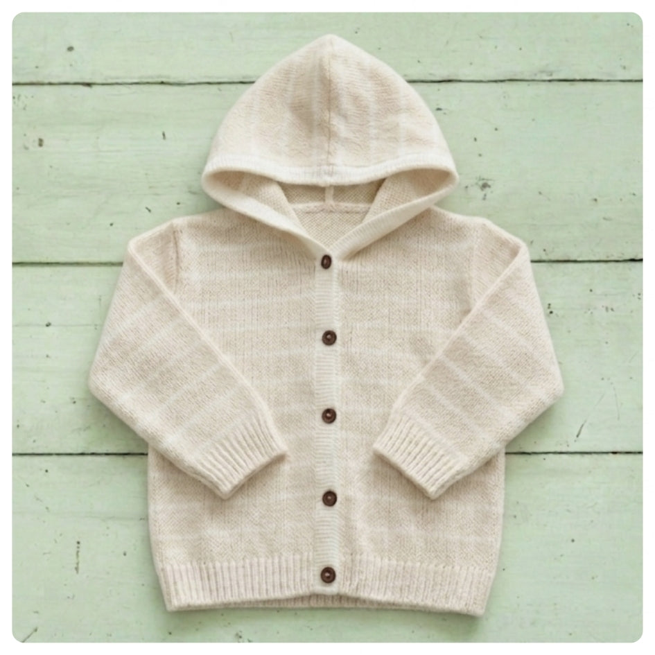 Camperita tejida beige rayas blancas