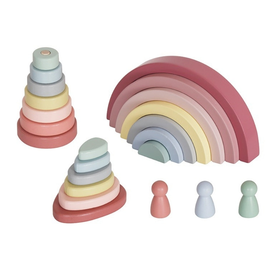 Arcoiris de madera Montessori 3 en 1