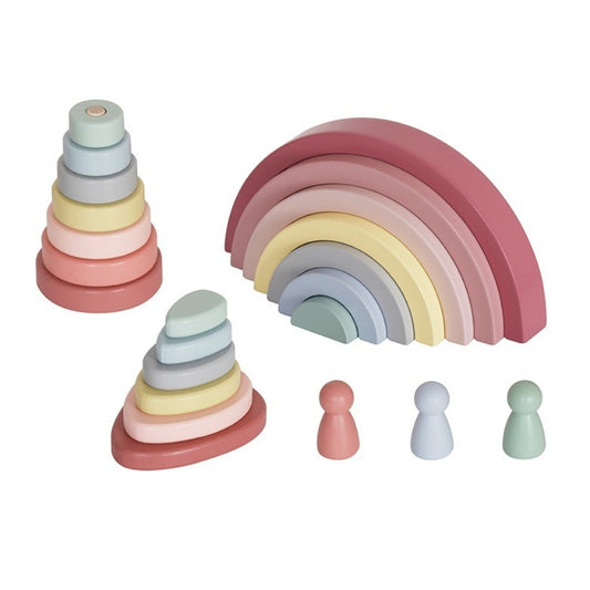 Arcoiris de madera Montessori 3 en 1
