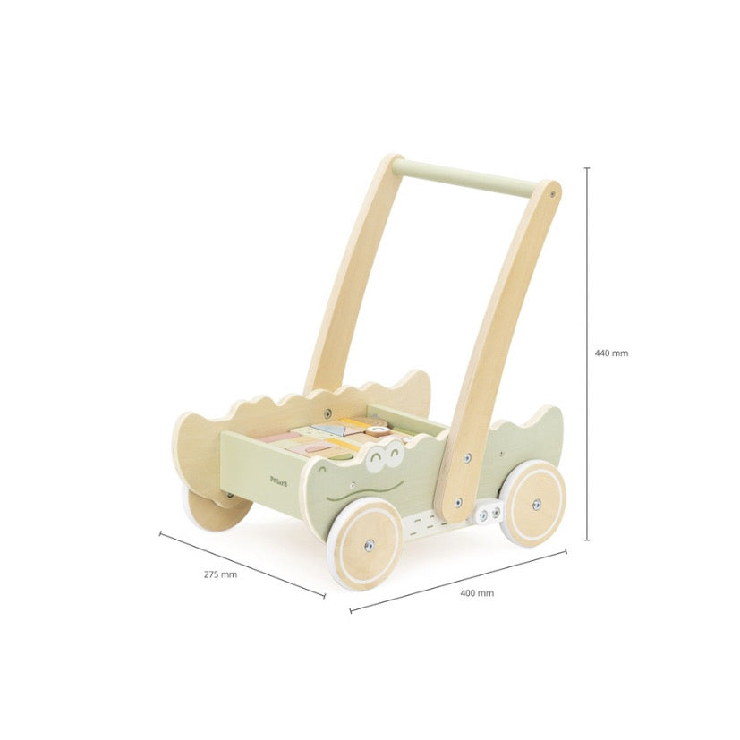 Caminador cocodrilo con 40 bloques de madera
