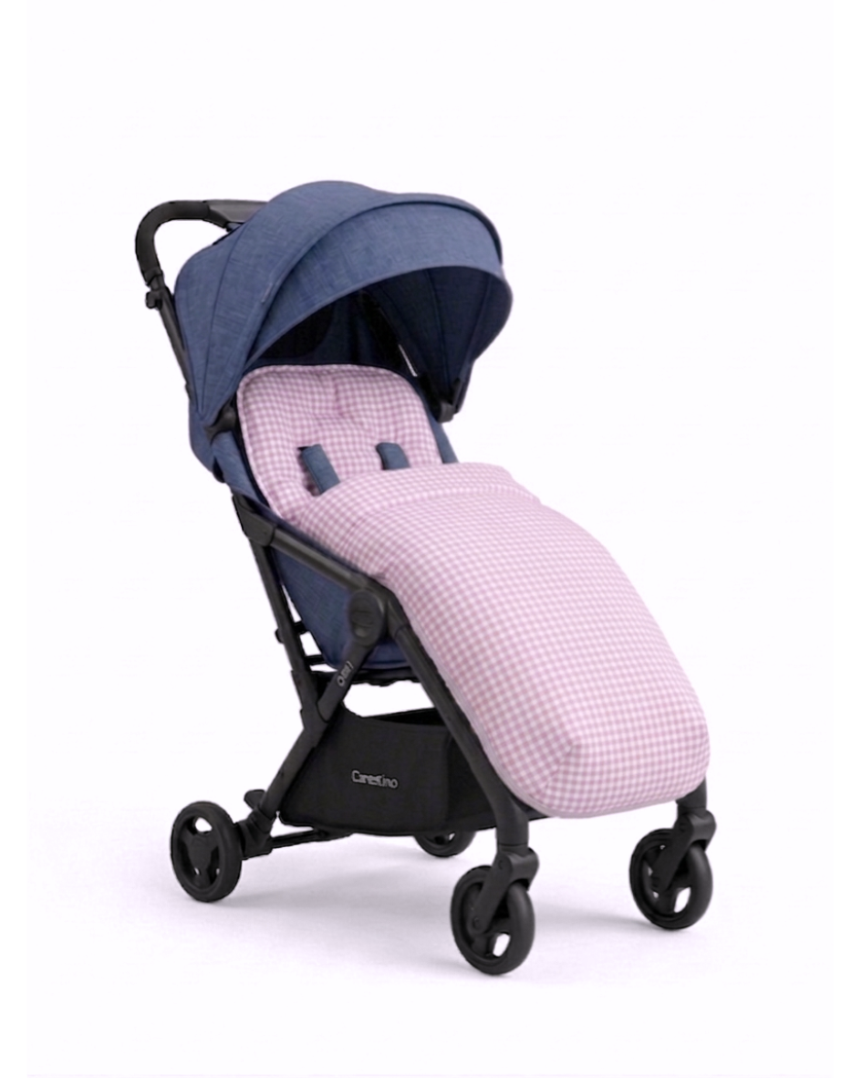 Colchón de coche universal Vichy rosado con manta