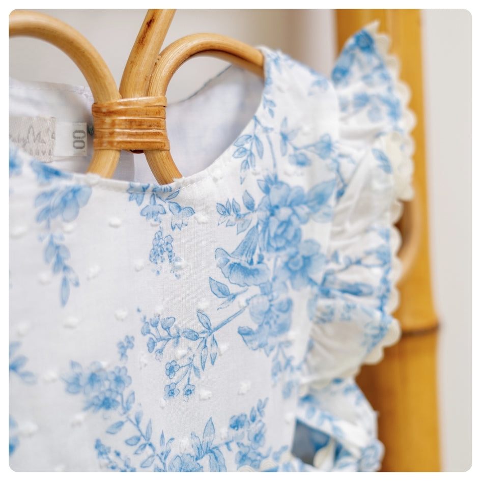 Ranita voladitos flores celestes