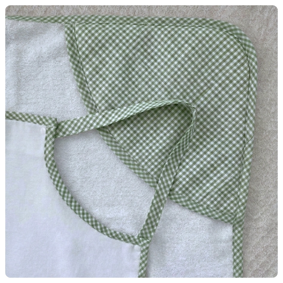 Toallón con sistema agarre Vichy green