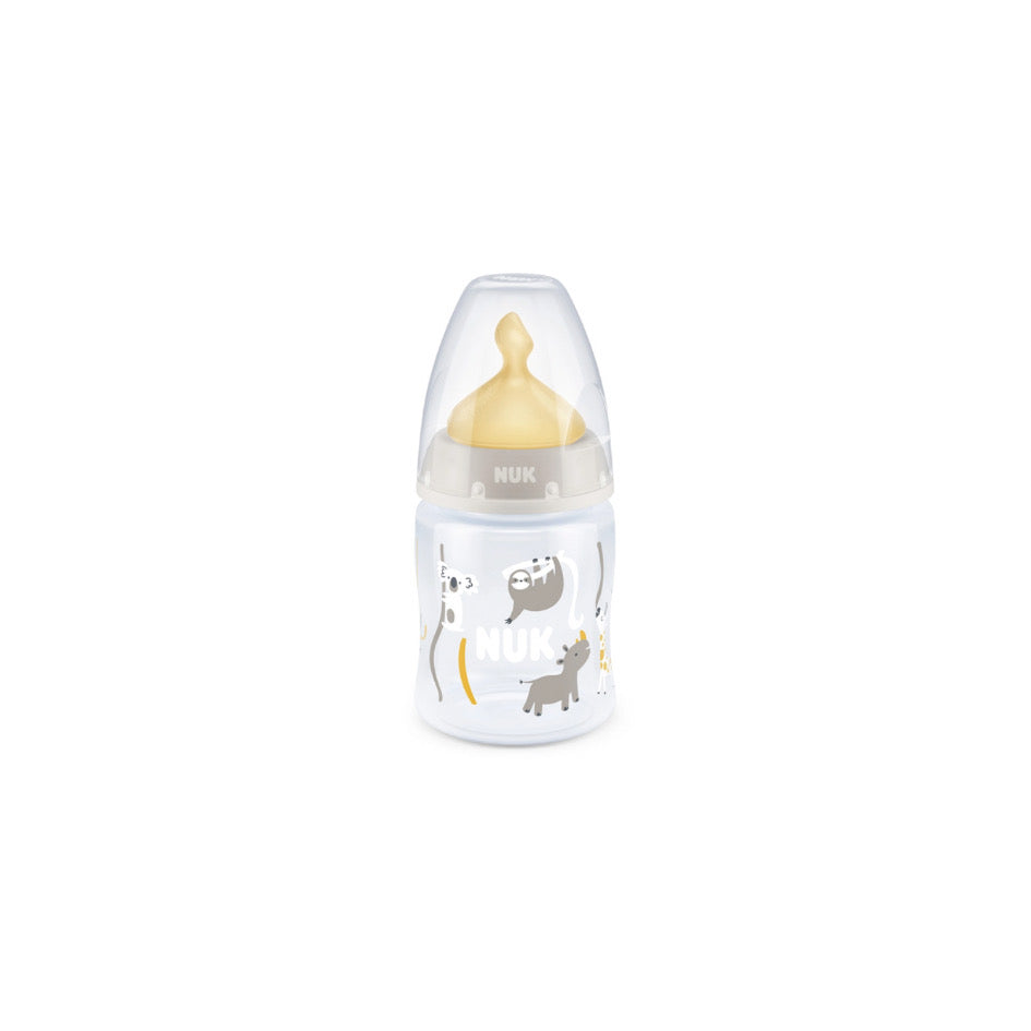 Mamadera 150ml First Choice con control de temperatura gris - látex o silicona