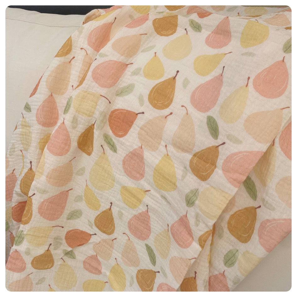 Muselina de algodón peras