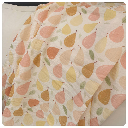 Muselina de algodón peras