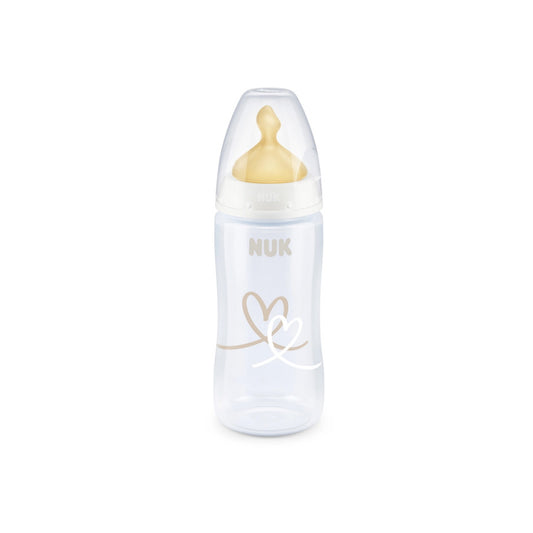 Mamadera 300ml First Choice con control de temperatura blanca - látex o silicona