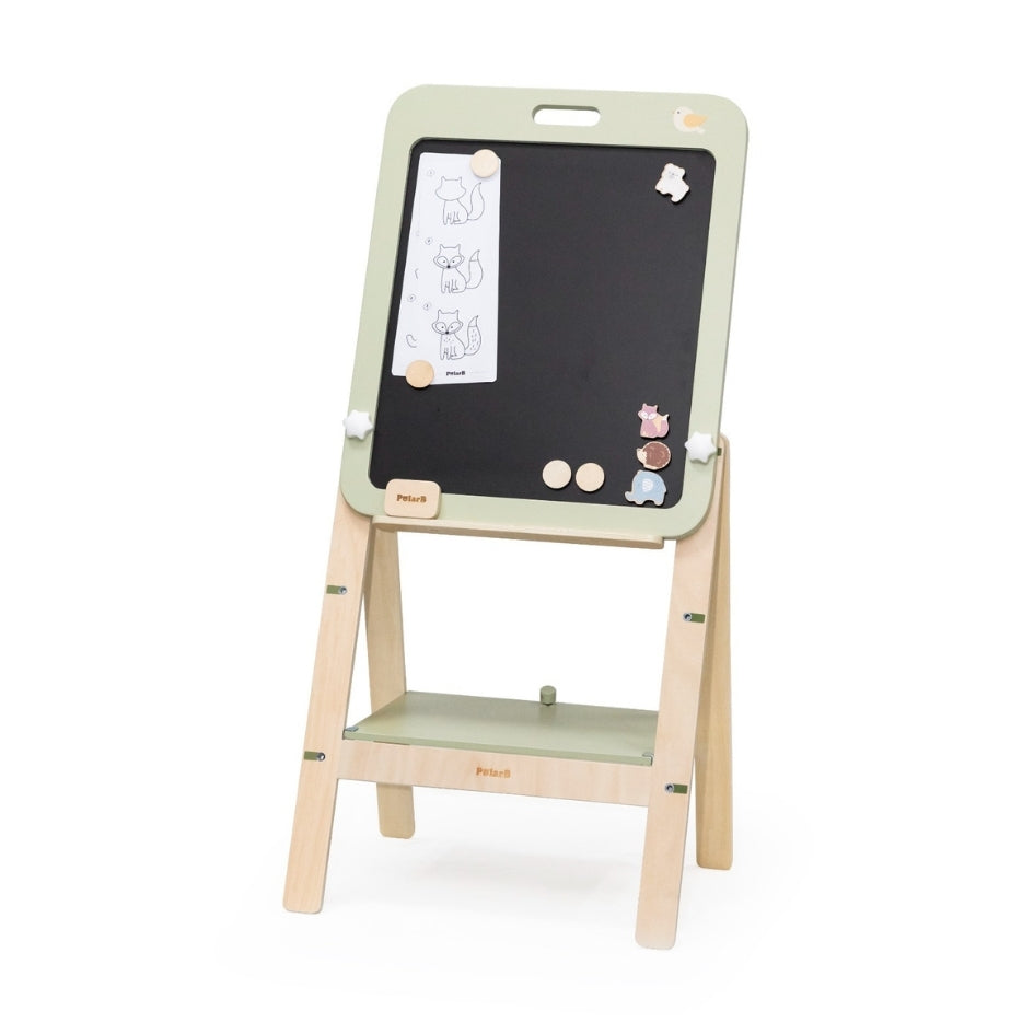 Doble pizarrón imantado con altura ajustable