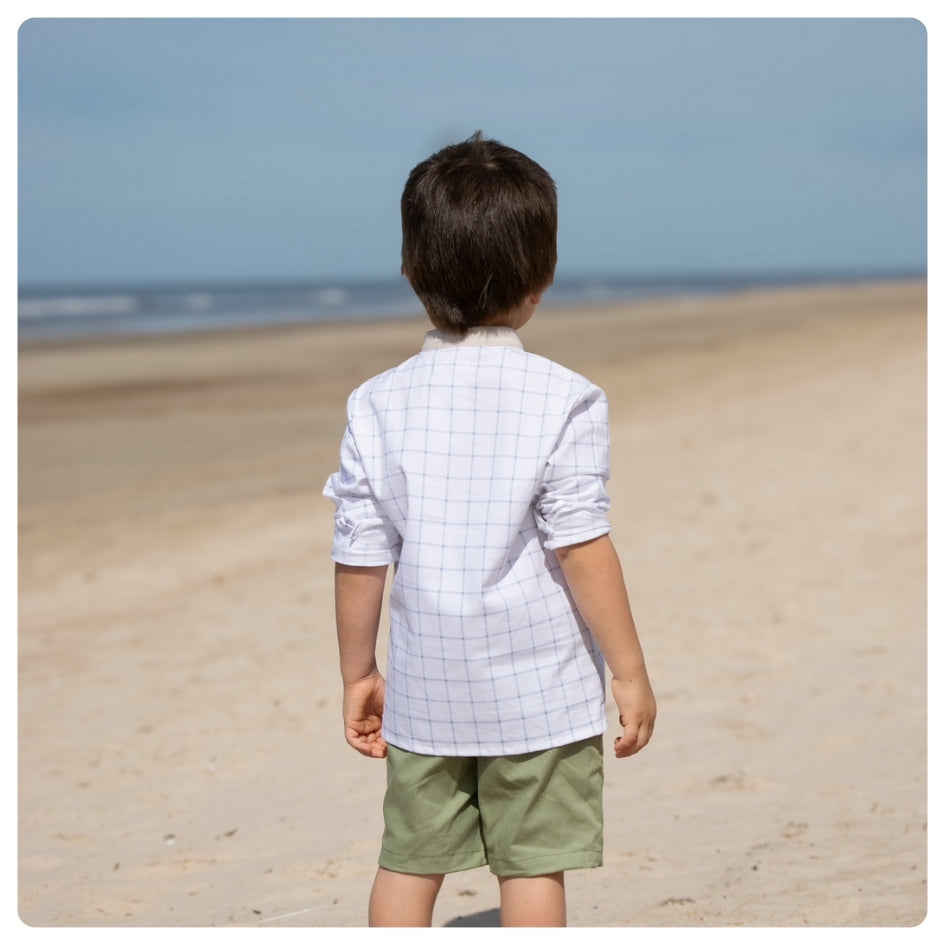 Camisa cuadros celestes