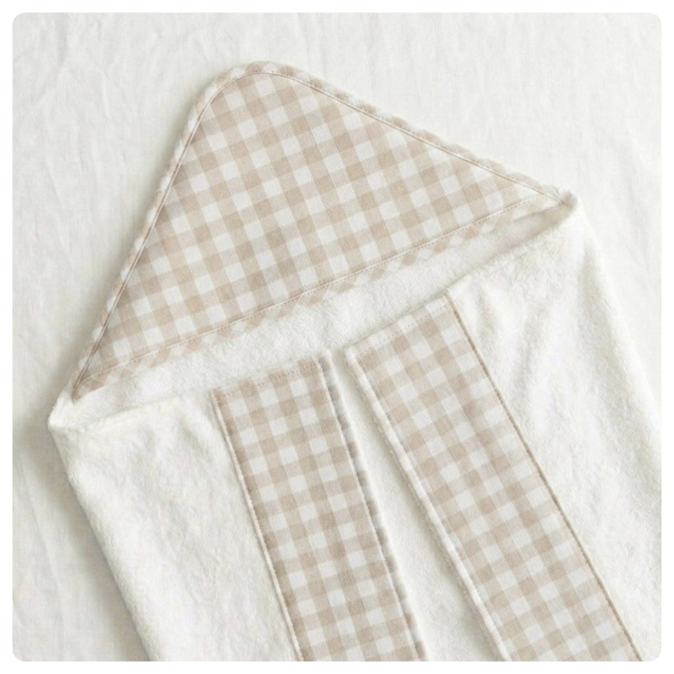 Toallón rectangular Vichy beige