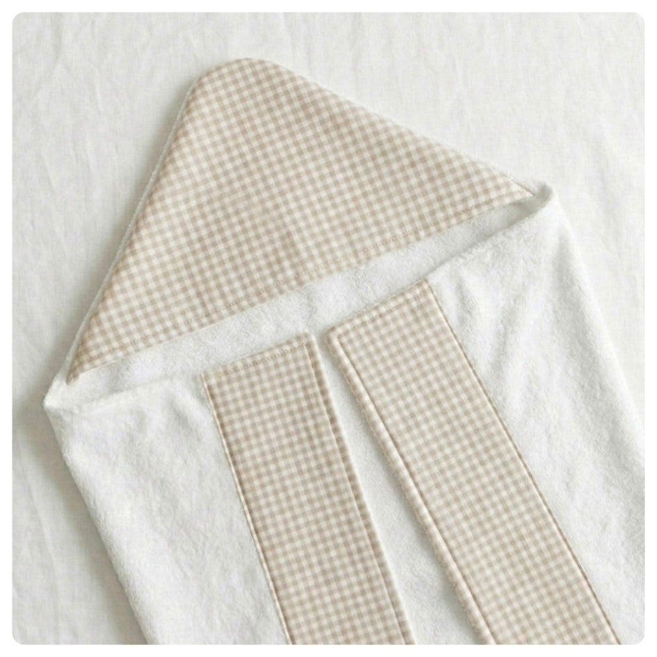 Toallón rectangular Vichy beige