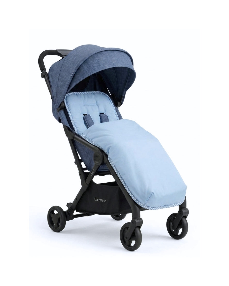 Colchón de coche universal Celeste flores blancas con manta