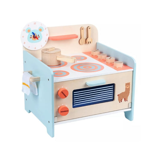 Cocinita de madera con accesorios