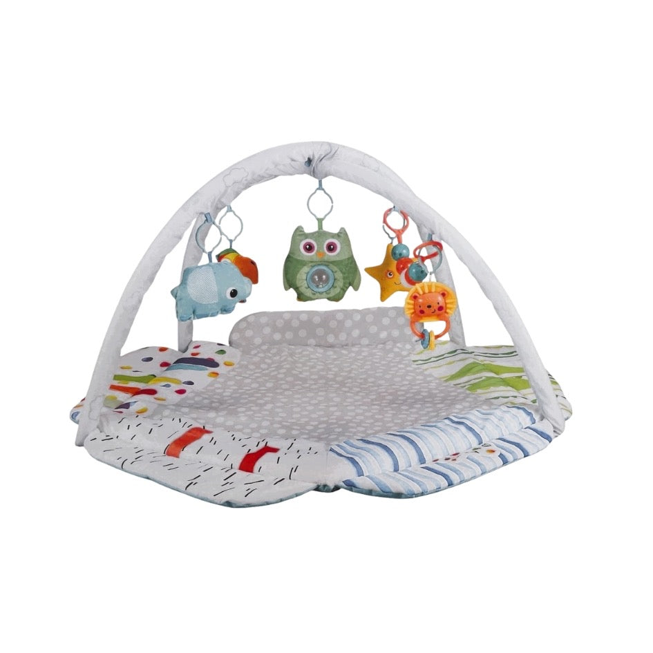 Gimnasio gris con colores