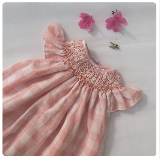 Vestido Smock Vichy rosado