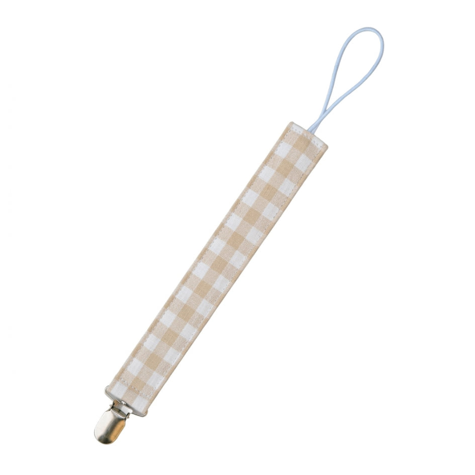 Portachupetes Vichy beige
