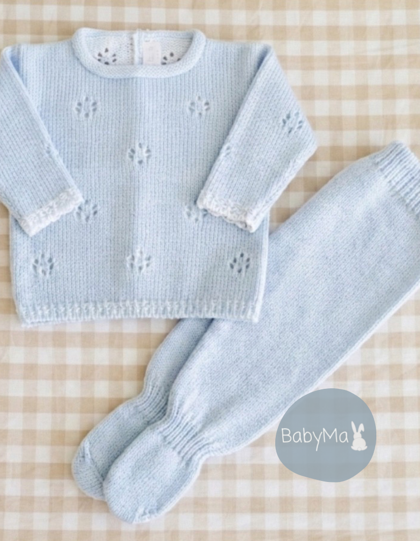 Conjunto primera muda dralon calado