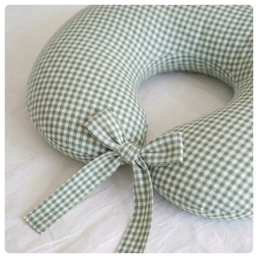 Almohadón de lactancia Vichy verde